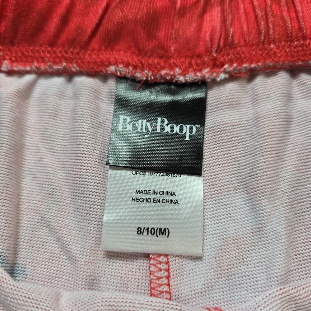 Betty Boop 8/10 M Womens Sleepwear Pajama Pants Red Cartoon Print - Picture 2 of 5